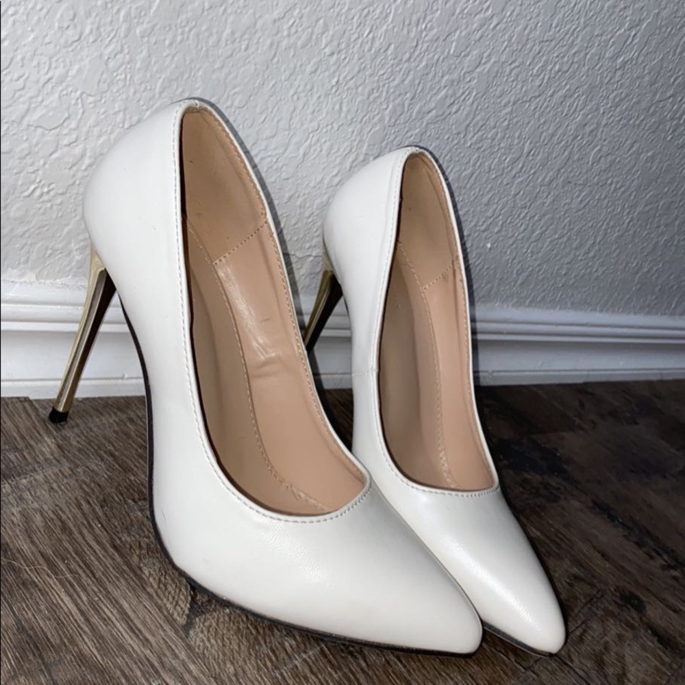 Shein White and Gold heels